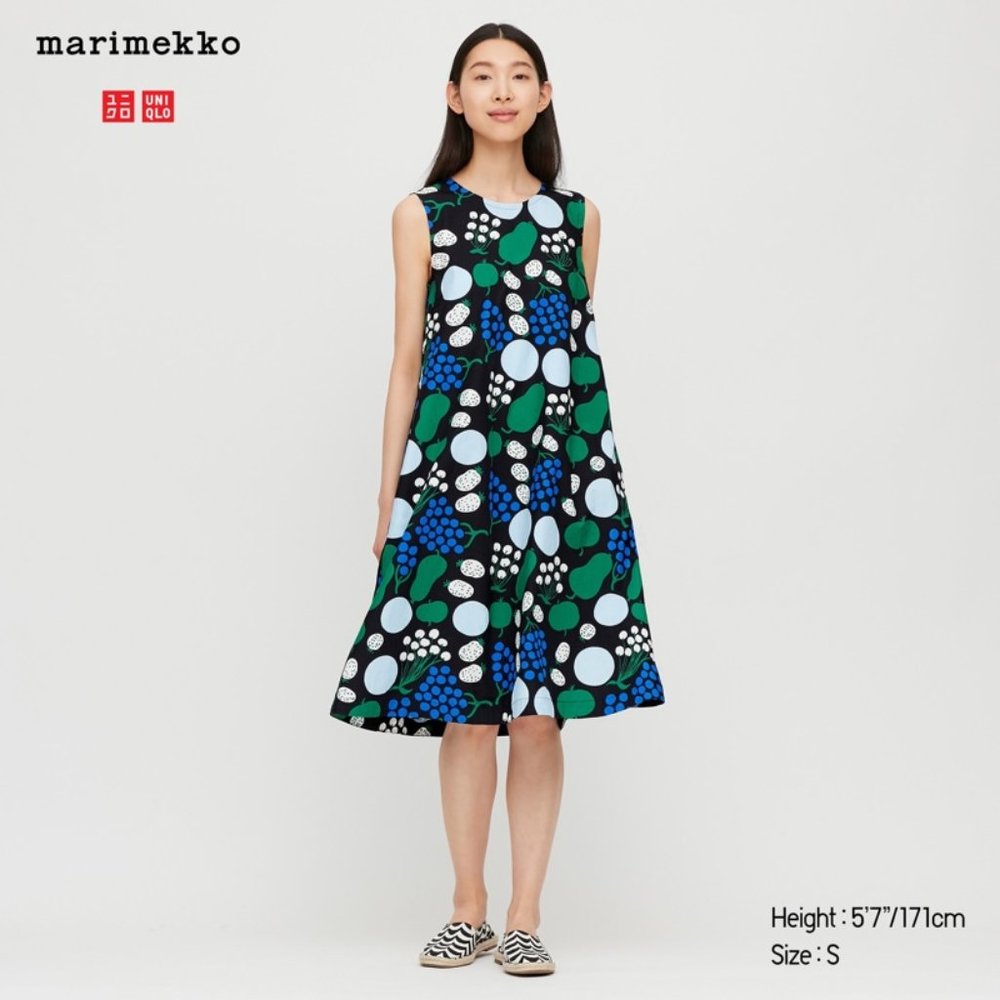NWT Marimekko A Line Midi Dress Fruit Motif Tori Marketplace pattern